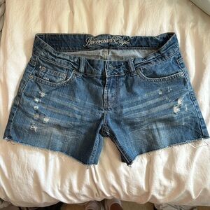 American Eagle Outfitters Distressed Blue Jean Shorts